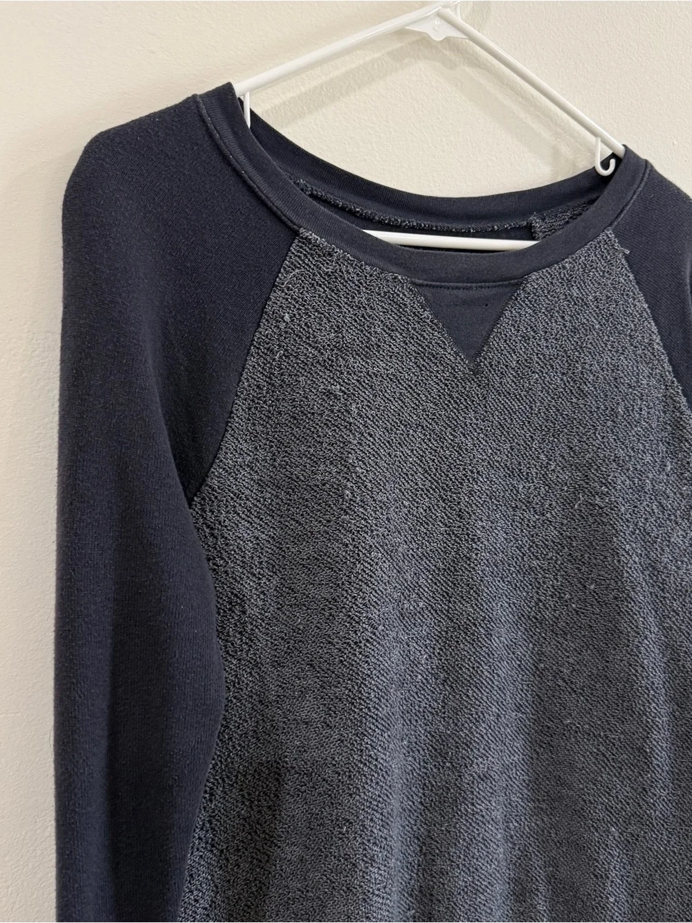 American Eagle Outfitters Two-Tone Black & Charcoal Crewneck Sweater